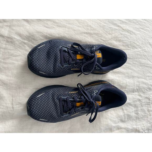 Brooks Men’s Adrenaline GTS 22 running shoes sneakers peacoat / grey / sunflower - Picture 2 of 10